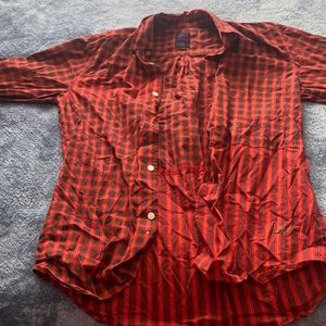 Red Plaid Buttoned Stussy Shirt